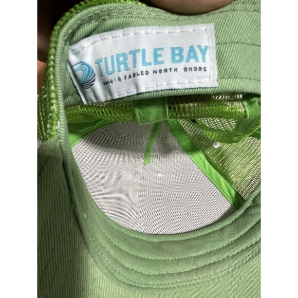 Turtle Bay Hat Adjustable Green Cap Adult Green And White SnapBack - Picture 7 of 9